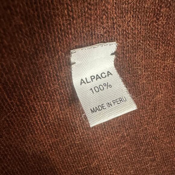 Caamana 100% Peruvian Alpaca Brown Floral Cardigan, Boho, Artisan, Luxury, Large - Picture 3 of 9